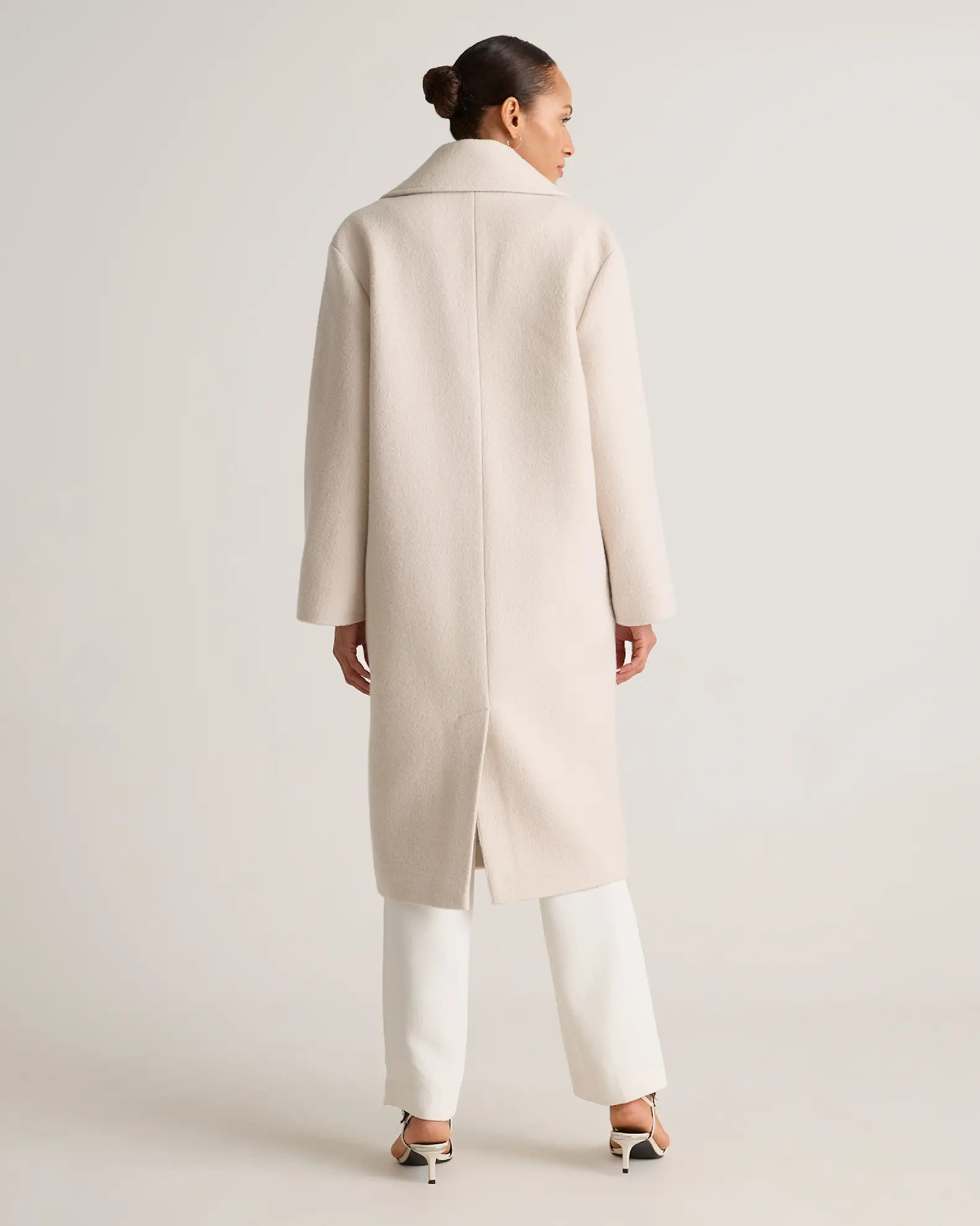 100% Merino Wool Shawl Collar Long Coat | Quince