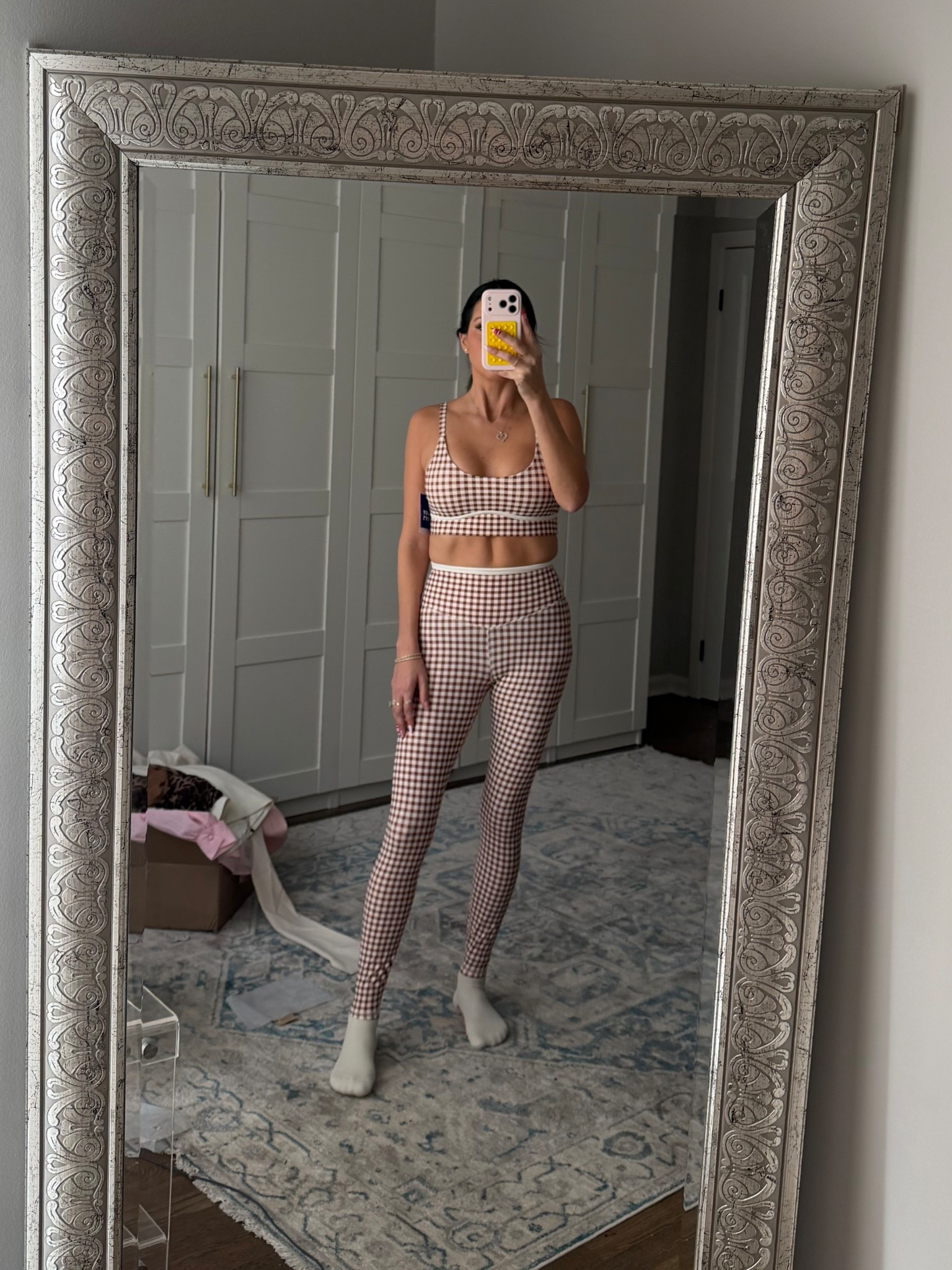 Target gingham leggings and sports bra workout set exercise 

#LTKfitnessgoals