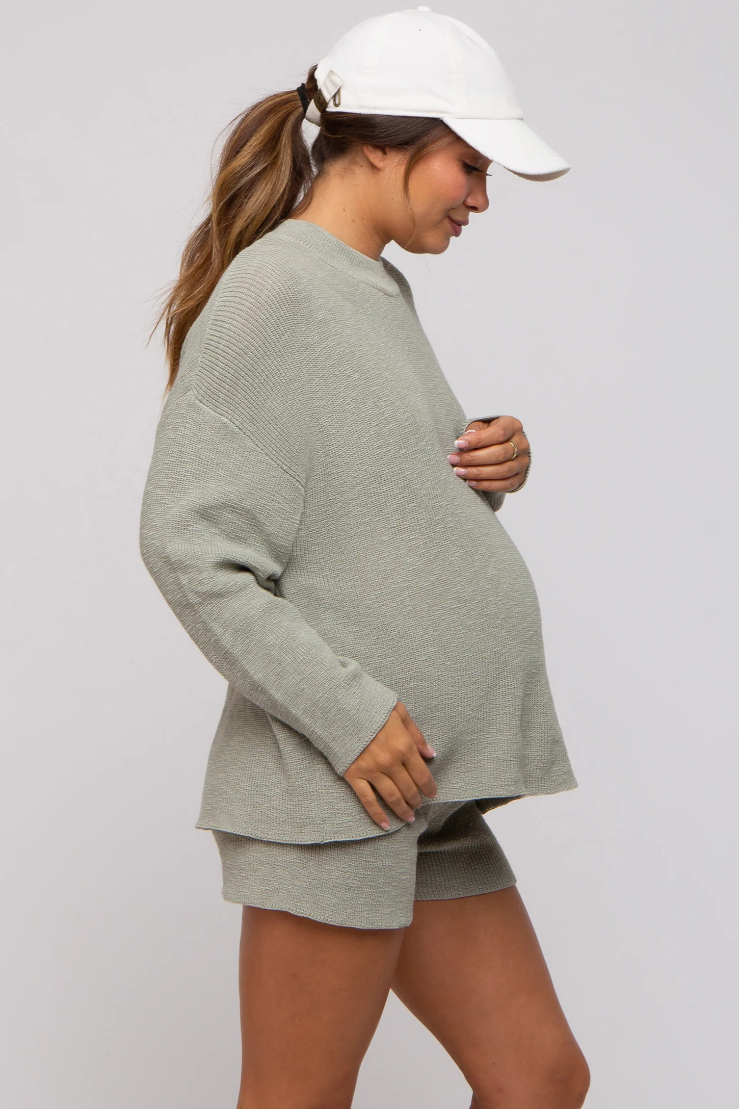 Sage Sweater and Short Maternity Set | PinkBlush Maternity