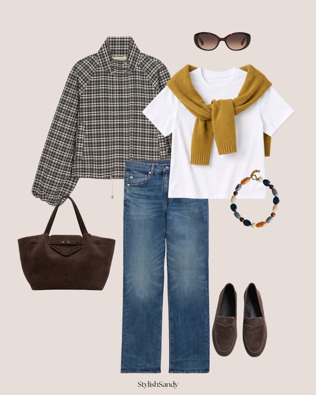 Style inspo: plaid funnel-neck jacket, love this white T-shirt (I'm wearing a size small), straight Brinkley jeans, colorful fall sweater. 

#falloutfits #jeanoutfit #funnnelneckjacket

#LTKOver40 #LTKMidsize #LTKPetite