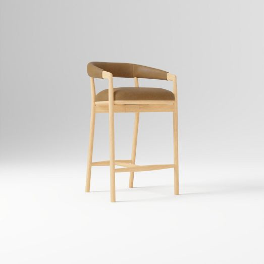 Irvine Leather Counter Stool | West Elm (US)