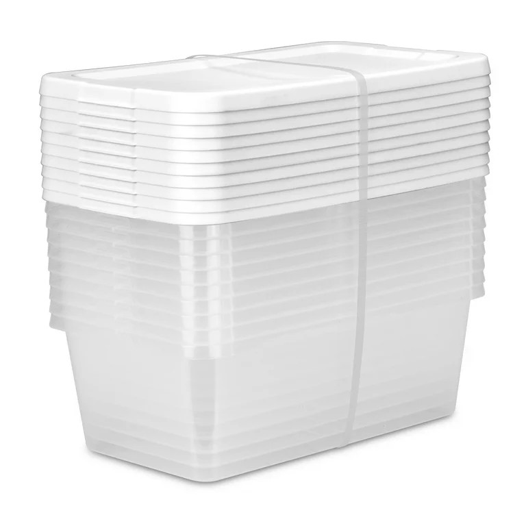 Sterilite Set of (10) 6 Quart Storage Boxes Plastic,  Adult, White | Walmart (US)