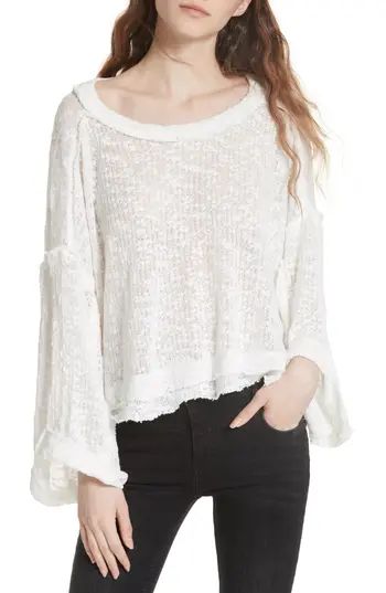 Women's Free People Island Girl Hacci Tee, Size Small - White | Nordstrom