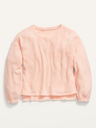 Cozy Long-Sleeve Rib-Knit Sweater for Girls | Old Navy (US)