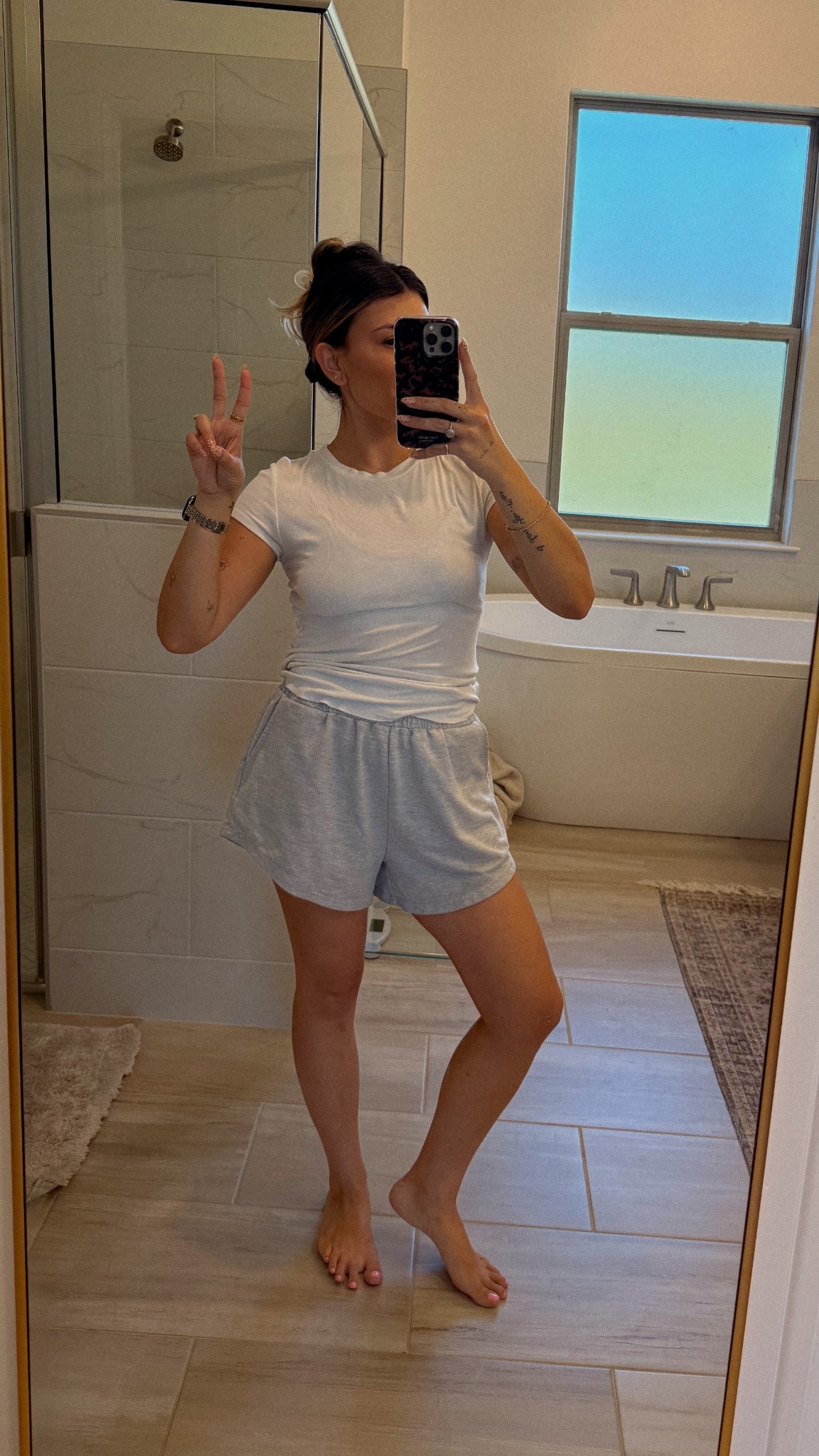 the most flattering sweat shorts ever! 
#amazonshorts #casualmomstyle #casualootd #sweatshorts #momoutfit

#LTKPetite #LTKActive #LTKFindsUnder50