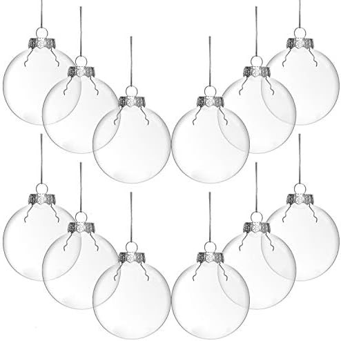 Rocinha Clear Christmas Ornaments 12 Pcs Clear Ornaments for Crafts Fillable Clear Plastic Orname... | Amazon (US)