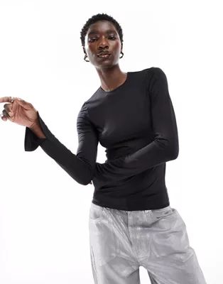 Monki long sleeve top in black | ASOS (Global)