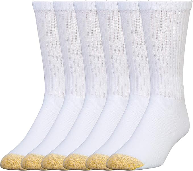 GOLDTOE Men's Sport 656 Cotton Crew Socks 6 Pack | Amazon (US)