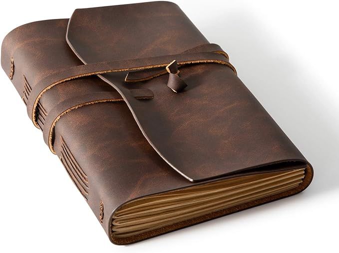 Bedsure Leather Journal Notebook, Leather Bound Journal for Men and Women, Lined Travel Journal & Wr | Amazon (US)