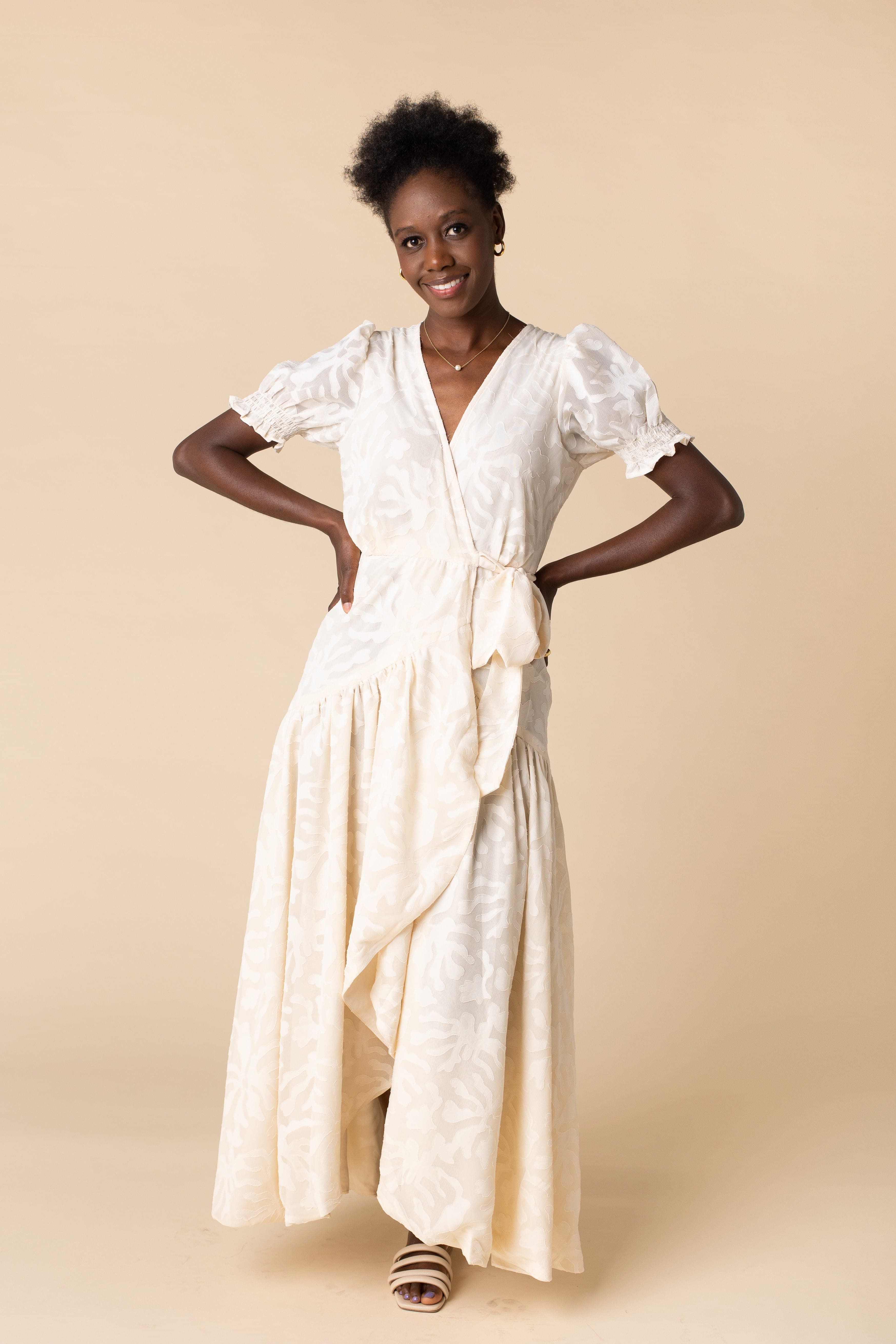 Elegant Textured Dress - Ivory | Called To Surf