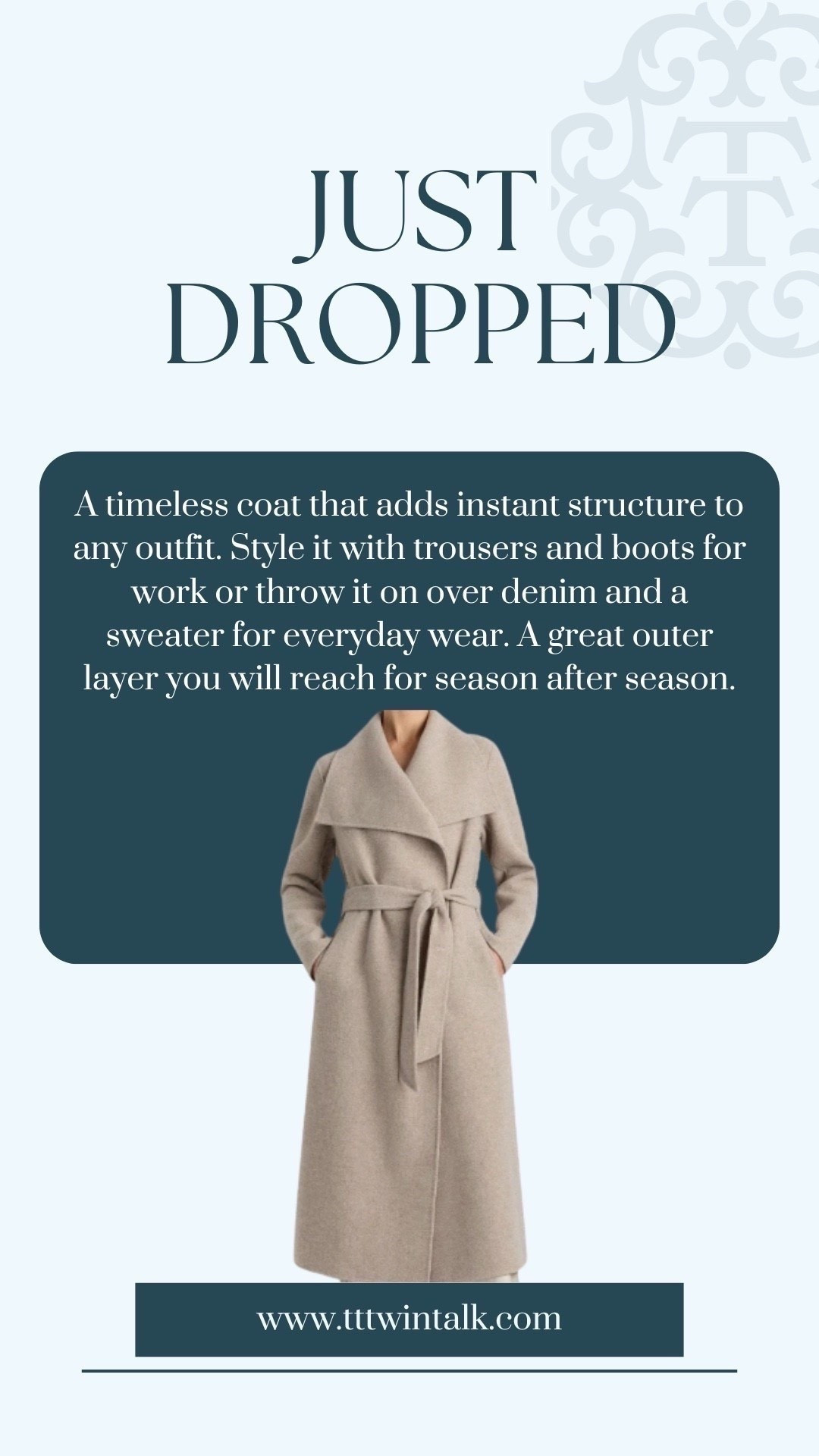 A timeless coat that adds instant structure to any outfit. Style it with trousers and boots for work or throw it on over denim and a sweater for everyday wear. A great outer layer you will reach for season after season.

#LTKMidsize #LTKOver40 #LTKSeasonal