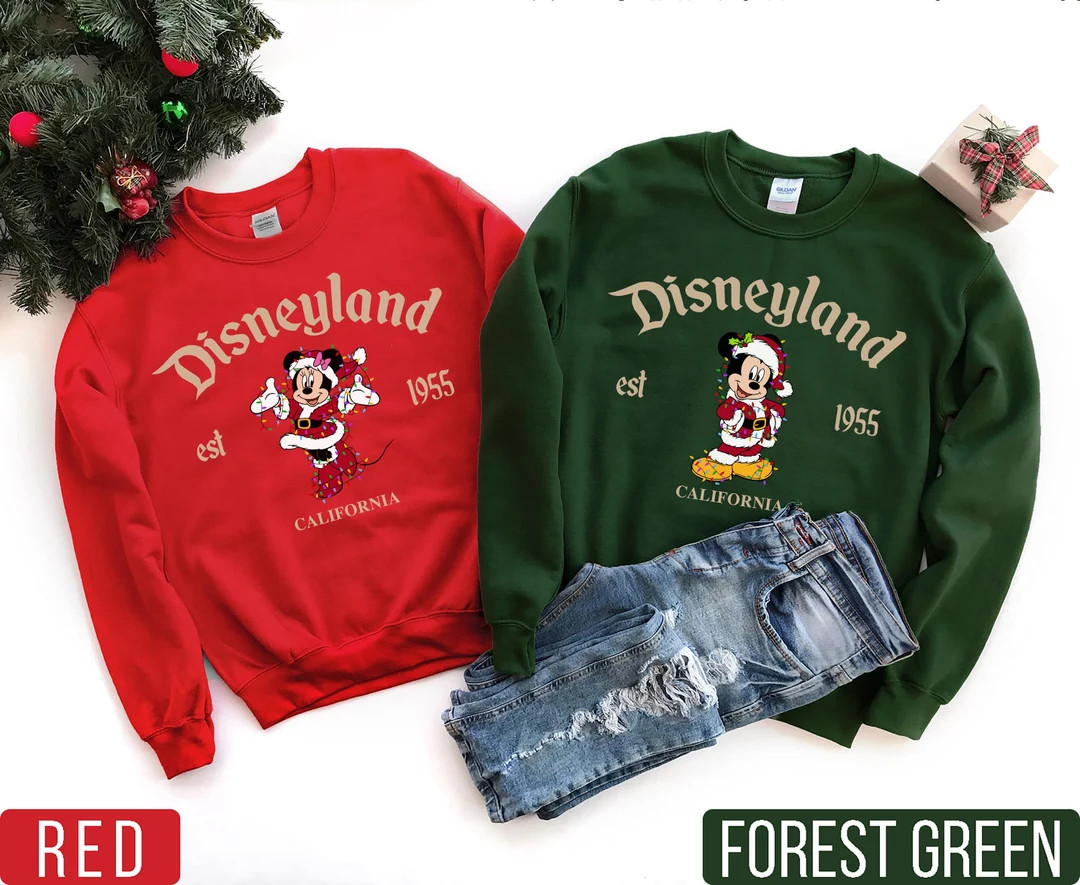 Disneyland Christmas Sweatshirt, Christmas Family Sweater, Mickey Minnie Christmas Shirt, Disney ... | Etsy (US)