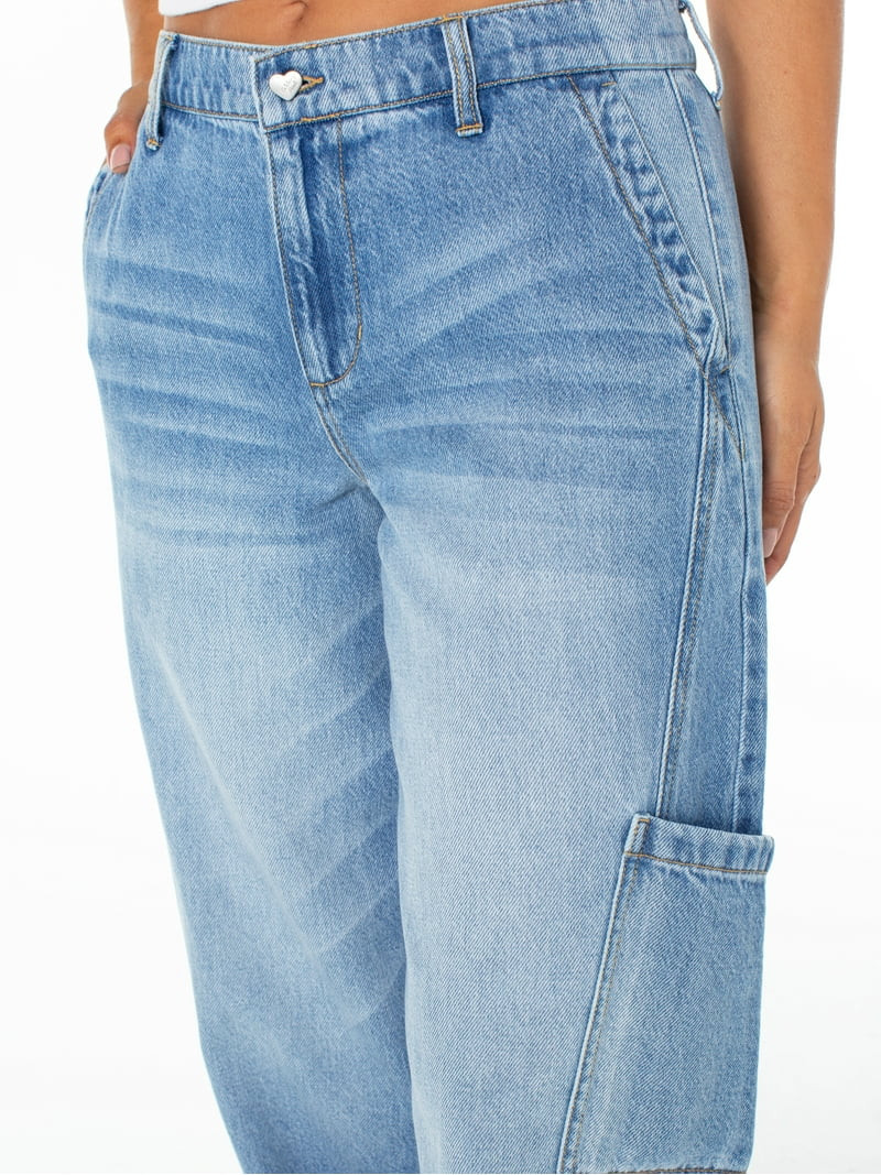 Celebrity Pink Women's and Women's Plus Cargo Wide Leg Jeans, Sizes XS-4X - Walmart.com | Walmart (US)