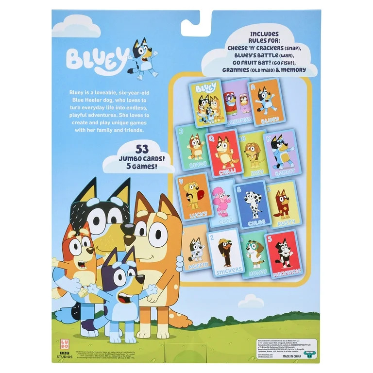 Bluey 5 in 1 Games Set, Cheese 'N' Crackers, Bluey's Battle, Go Fruit Bat!, Grannies & Memory, Pr... | Walmart (US)