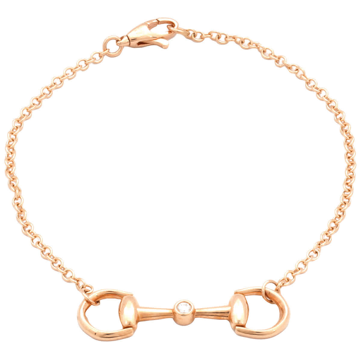 Gucci Horsebit Diamond Chain Bracelet in 18K Rose Gold - YBA796174001 | Jomashop.com & JomaDeals.com