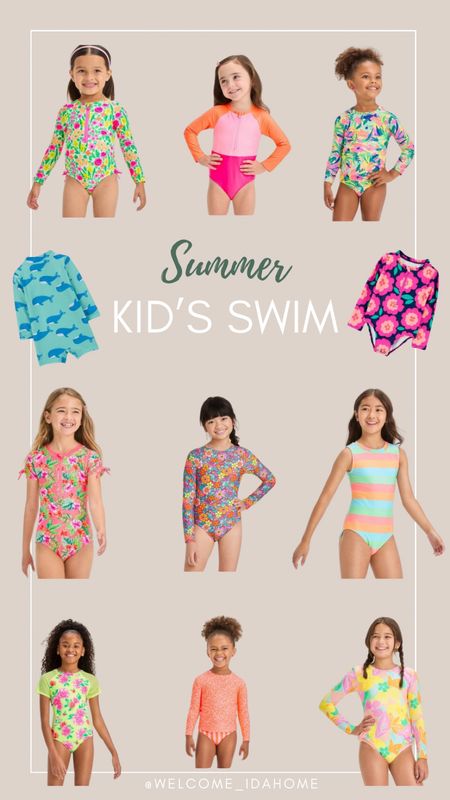 Summer swim for kids. Protect all their skin and use less sunscreen by wearing long sleeve rash guards in bright colors so they are easily noticeable in the water.in sale for circle week!

#LTKsalealert #LTKxTarget #LTKkids