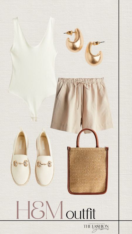 Spring Outfit | Linen Shorts | Neutral Spring Outfit Ideas | Women's Outfit | Fashion Over 40 | Forties Fashion I Sandals | Gold | H&M fashion | Bodysuit | Summer Fashion | Accessories | Straw Bag | The Fashion Sessions | Tracy

#LTKover40 #LTKstyletip #LTKSeasonal