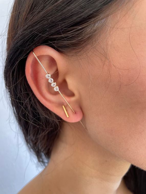 Ear Decor Cuff CZ Circle Ear Accessory Gold Filled Ear Cuff | Etsy | Etsy (US)