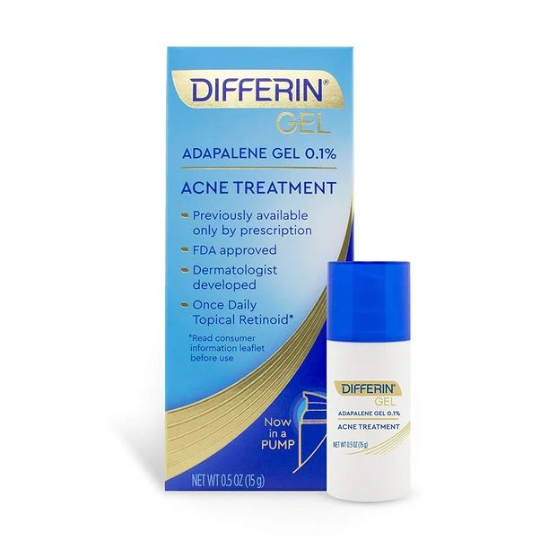 Differin Adapalene Gel 0.1% Acne treatment, 15g, 30-day Supply Pump | Walmart (US)