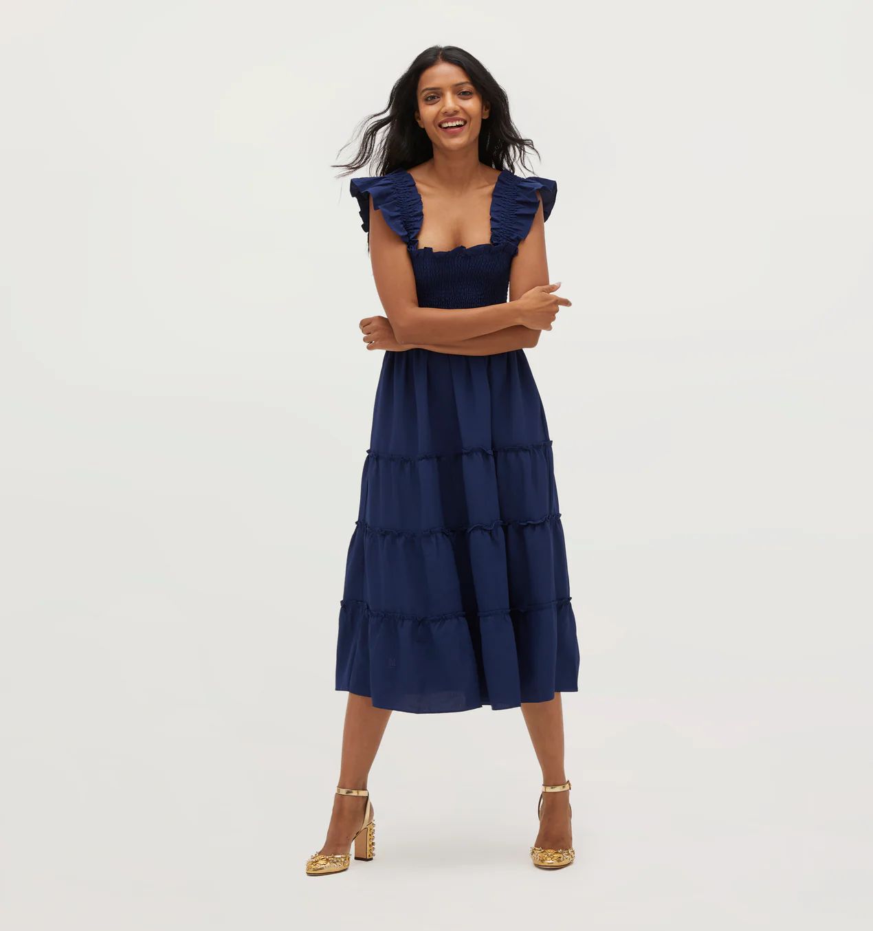 The Ellie Nap Dress - Navy Crepe | Hill House Home