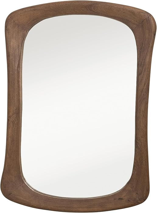 Bloomingville Mango Wood Framed Wall Mirror in Walnut Finish, Natural | Amazon (US)