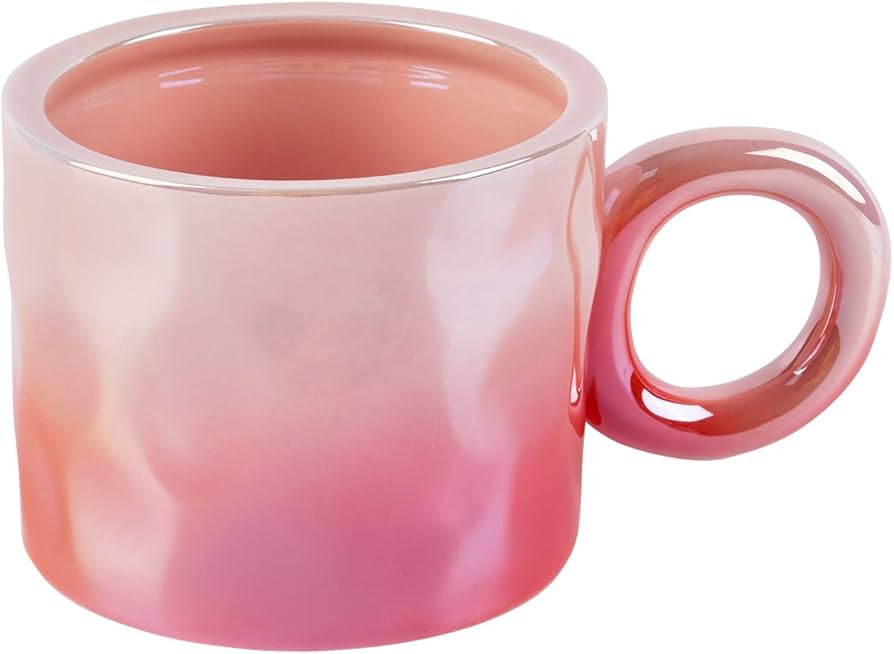 Koythin Ceramic Coffee Mug, Creative Cute Gradient Handmade Big Handle Cup for Office and Home, 1... | Amazon (US)