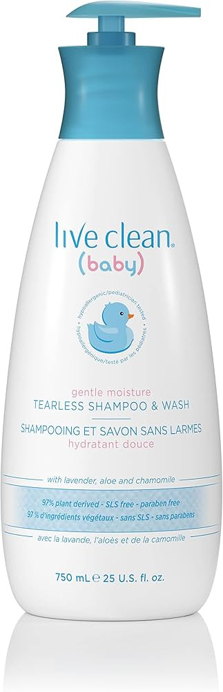 Live Clean Baby TEARLESS SHAMPOO & WASH Organic Eco Friendly 750 ml (25 fl oz) | Amazon (US)