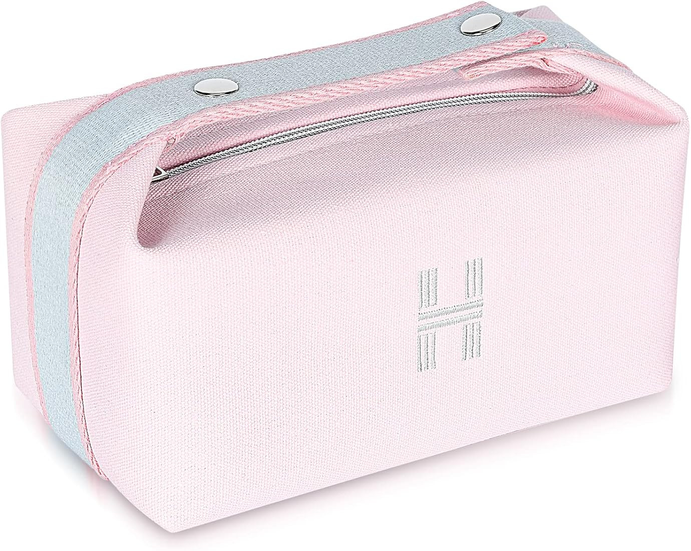 Sluxa Fashion Makeup Bag for Women, Orange Red Canvas Make up Travel Bag, Hanging Cosmetic Bag Or... | Amazon (US)