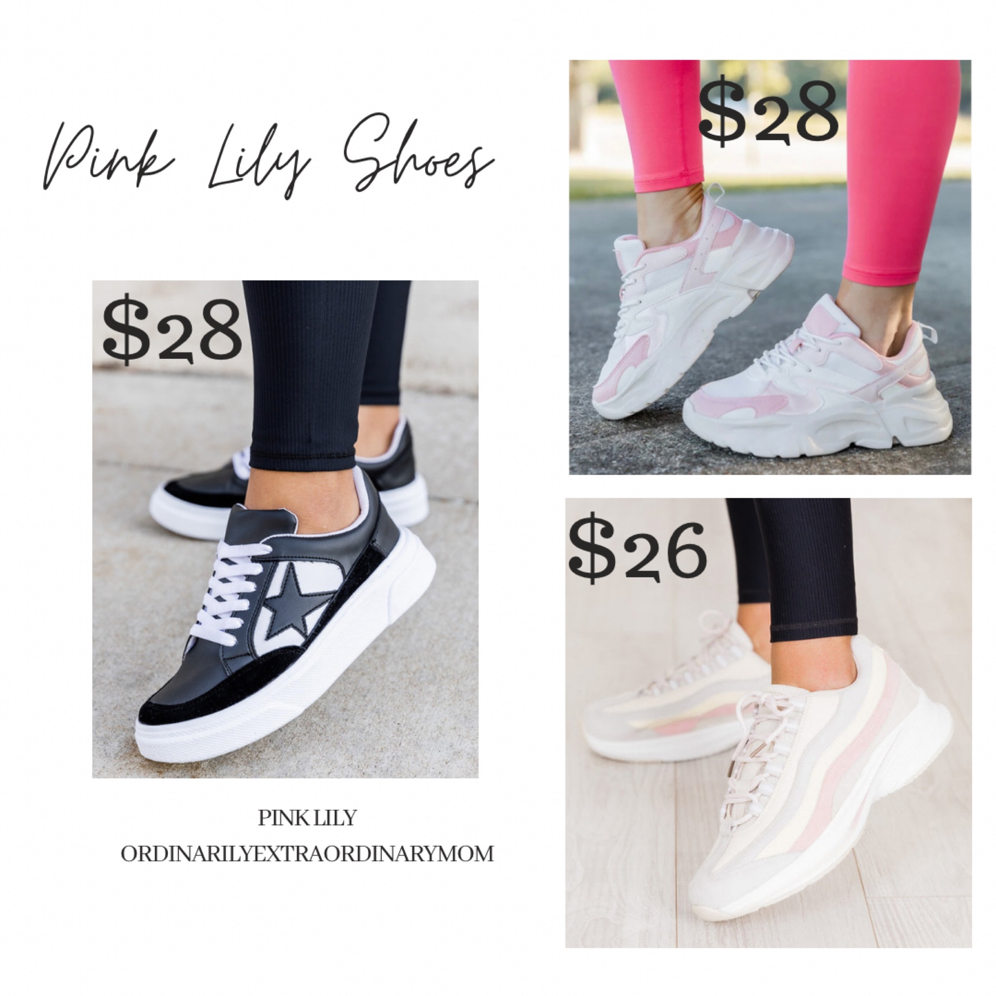 Tessa Pink and White Chunky Sneakers FINAL SALE