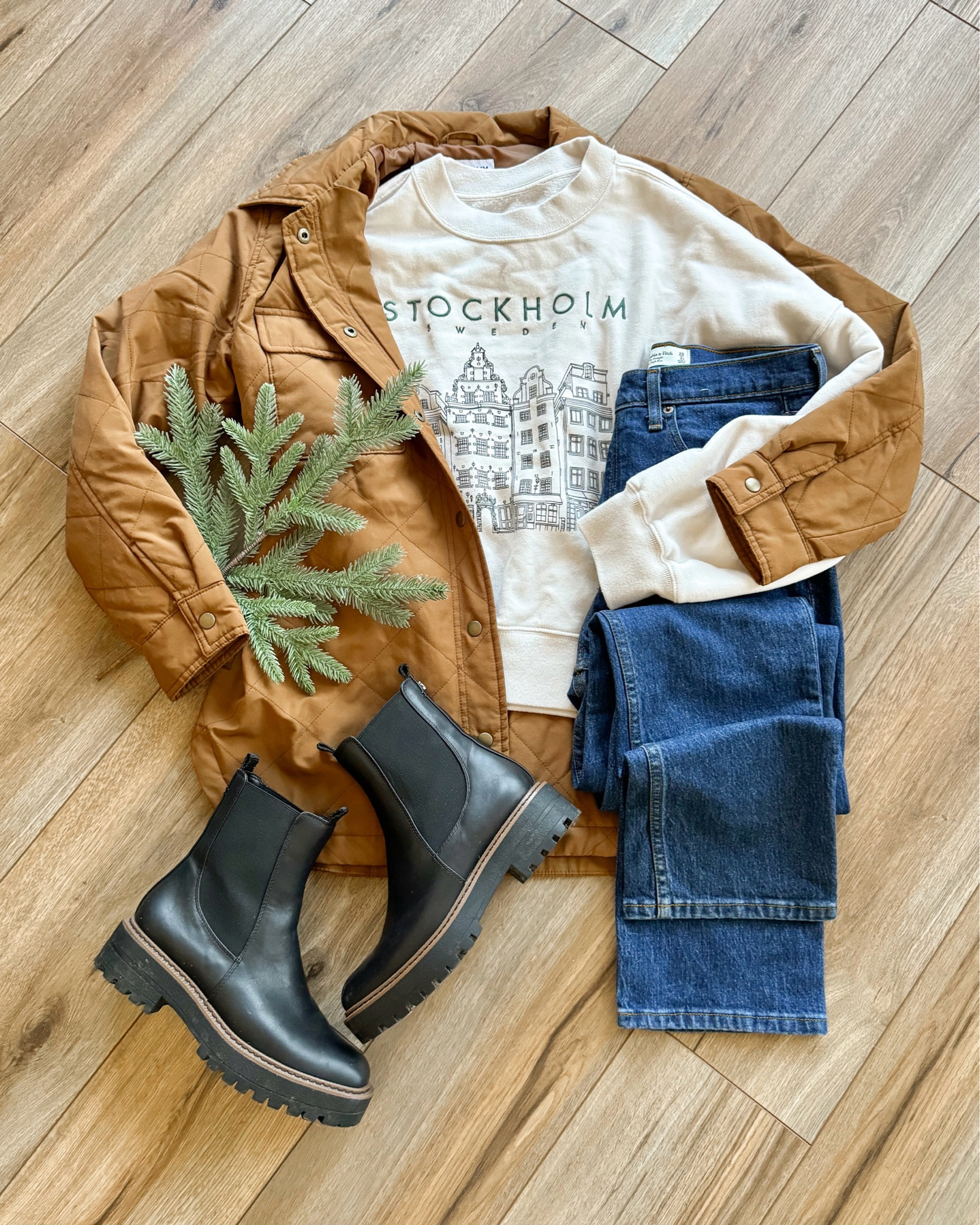 Winter outfit. Jacket. Stockholm sweatshirt. Dark jeans. Black Chelsea boots. Christmas outfit.

#LTKSeasonal #LTKGiftGuide #LTKHoliday