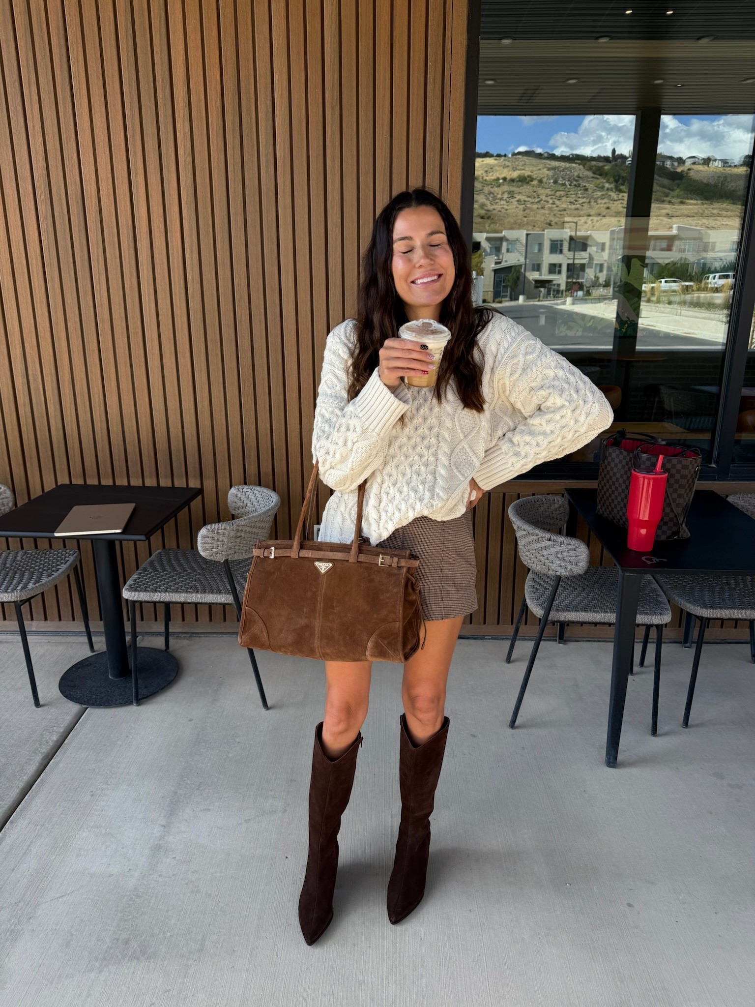 Fall outfit 〰️ cozy white knit sweater & shorts and suede brown boots 

Exact sweater sold out but linked 2 super similar also from Abercrombie 

Fall fashion, Abercrombie, Kathleen post Abercrombie, suede bag, Prada bag, Seychelles boots, knit sweater, oversized sweater 

#LTKStyleTip #LTKFindsUnder100 #LTKSeasonal
