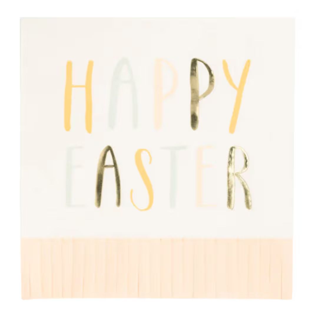 Easter Napkins | Easter Party | Pastel Spring Happy Easter Napkins | fringe Easter napkins, whims... | Etsy (US)