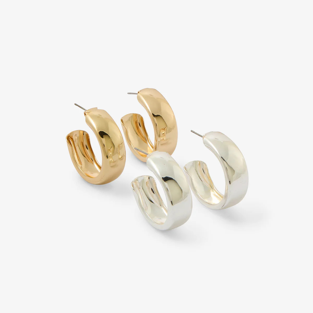 Set de 2 paires de créoles dorées et argentées | Balaboosté 2024