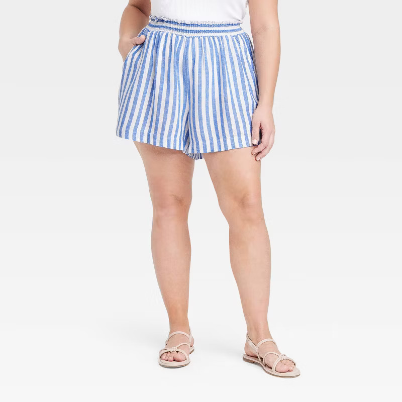Women's High-Rise Linen Pull-On Shorts - Ava & Viv™ | Target