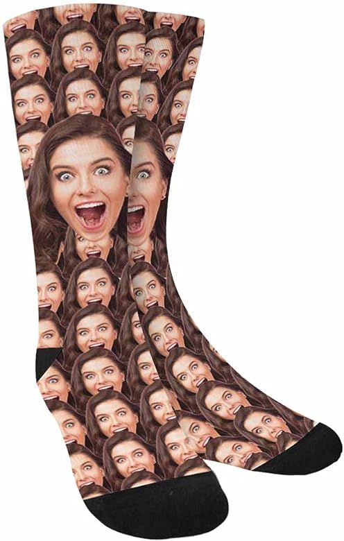 Custom Face Socks Love Heart Crew Socks Soft Cotton Casual Crew Socks Personalized Photo Gifts for W | Amazon (US)