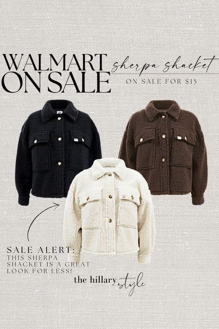 Walmart Look For Less: On Sale! 

Walmart, Walmart Fashion, Look For Less, Shacket, Sherpa Coat, Winter, Jacket, Sherpa, Winter Fashion, Dupe, On Sale, Fashion On Sale, Trending, Trending Now, Trending Sale