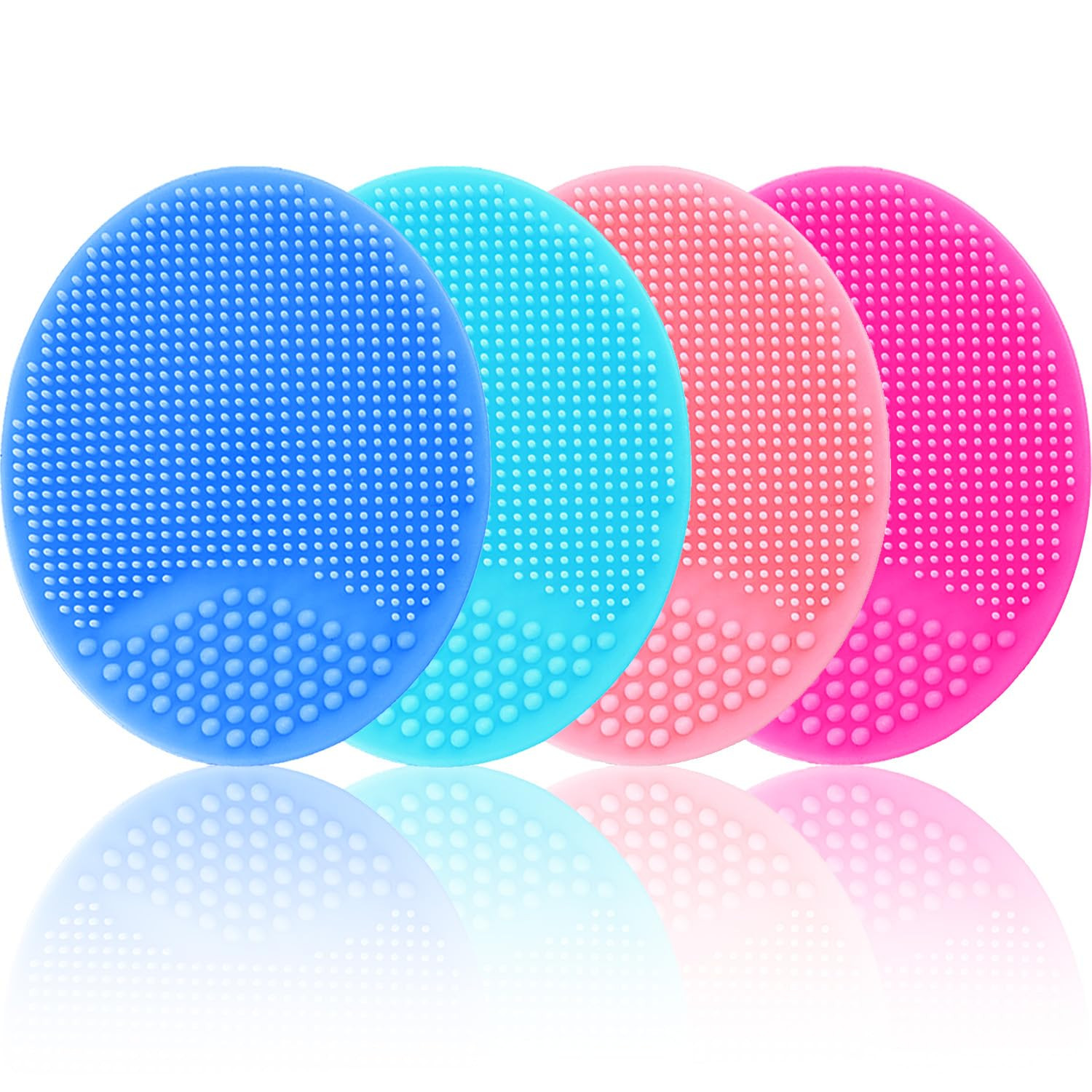 Silicone Facial Cleansing Brush - 4 Pack Face Scrubber & Exfoliator for Deep Cleaning, Soft Brush... | Amazon (US)