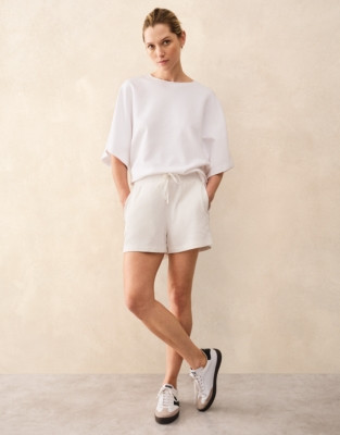 The White Company Organic Cotton Soft Loopback Batwing Sweatshirt, Porcelain, Size: L | The White Company UK & ROW