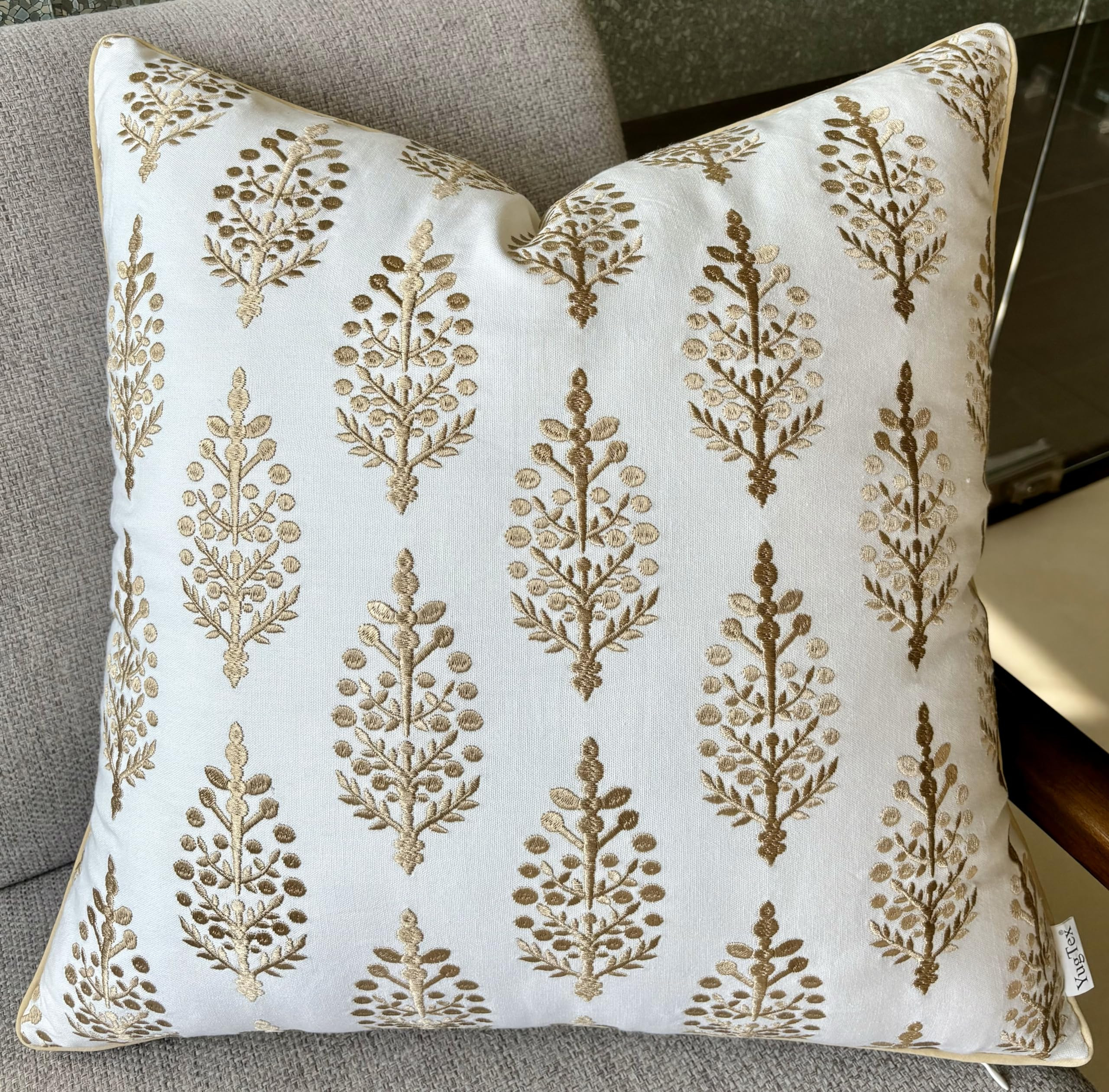 Chandni Paiseley Embroiderd Decorative Square Accent Throw Pillow Cover - Sofa, Chair, Couch, Bed... | Amazon (US)