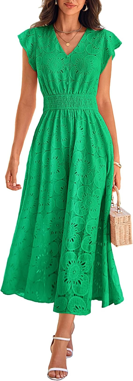 GRACE KARIN Womens 2026 Summer Maxi Dress Short Sleeve V Neck Wedding Guest Dresses Beach Vacatio... | Amazon (US)