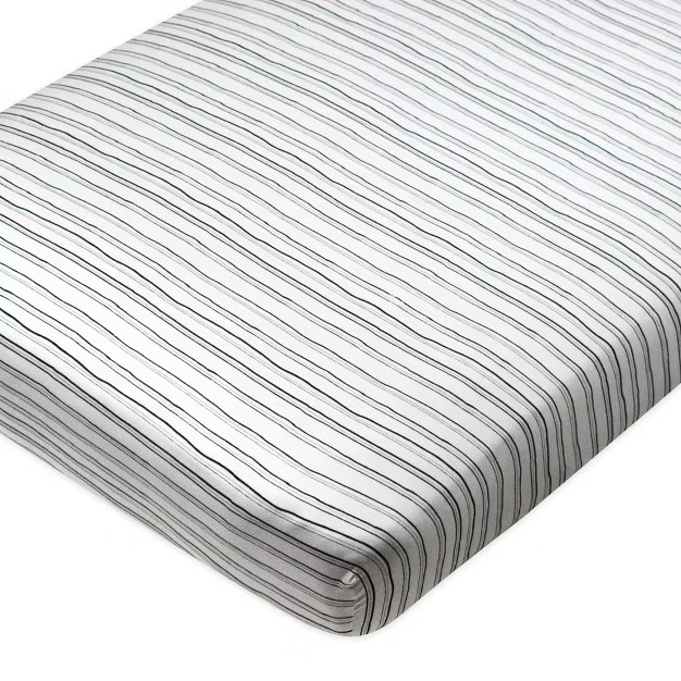 Honest Baby Organic Cotton Fitted Crib Sheet - Sketchy Stripe | Target