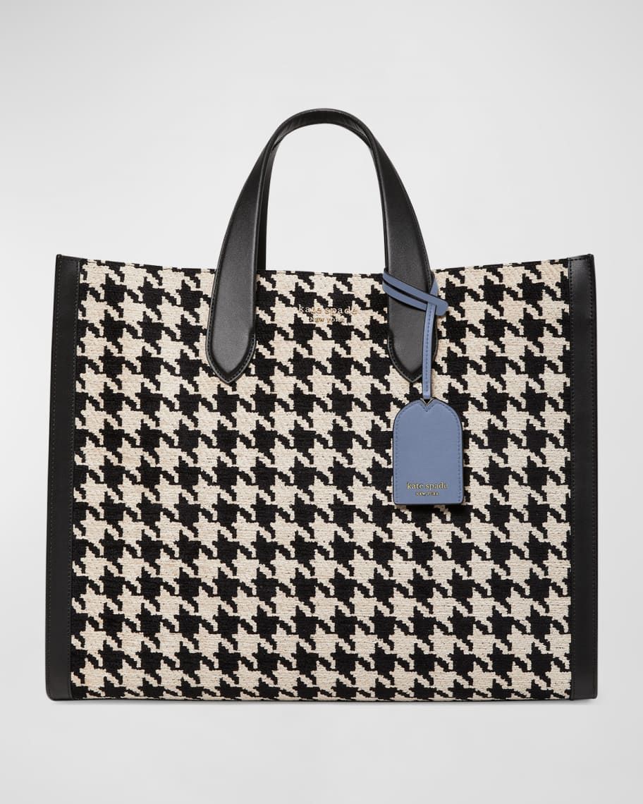 kate spade new york large houndstooth tote bag | Neiman Marcus