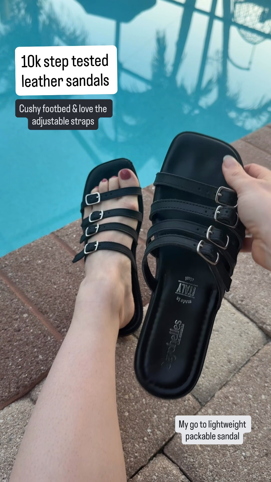 50% off Italian leather sandals
Adjustable straps and cushy footbed 
10k step tested 


#LTKootd #LTKSaleAlert #LTKTravel