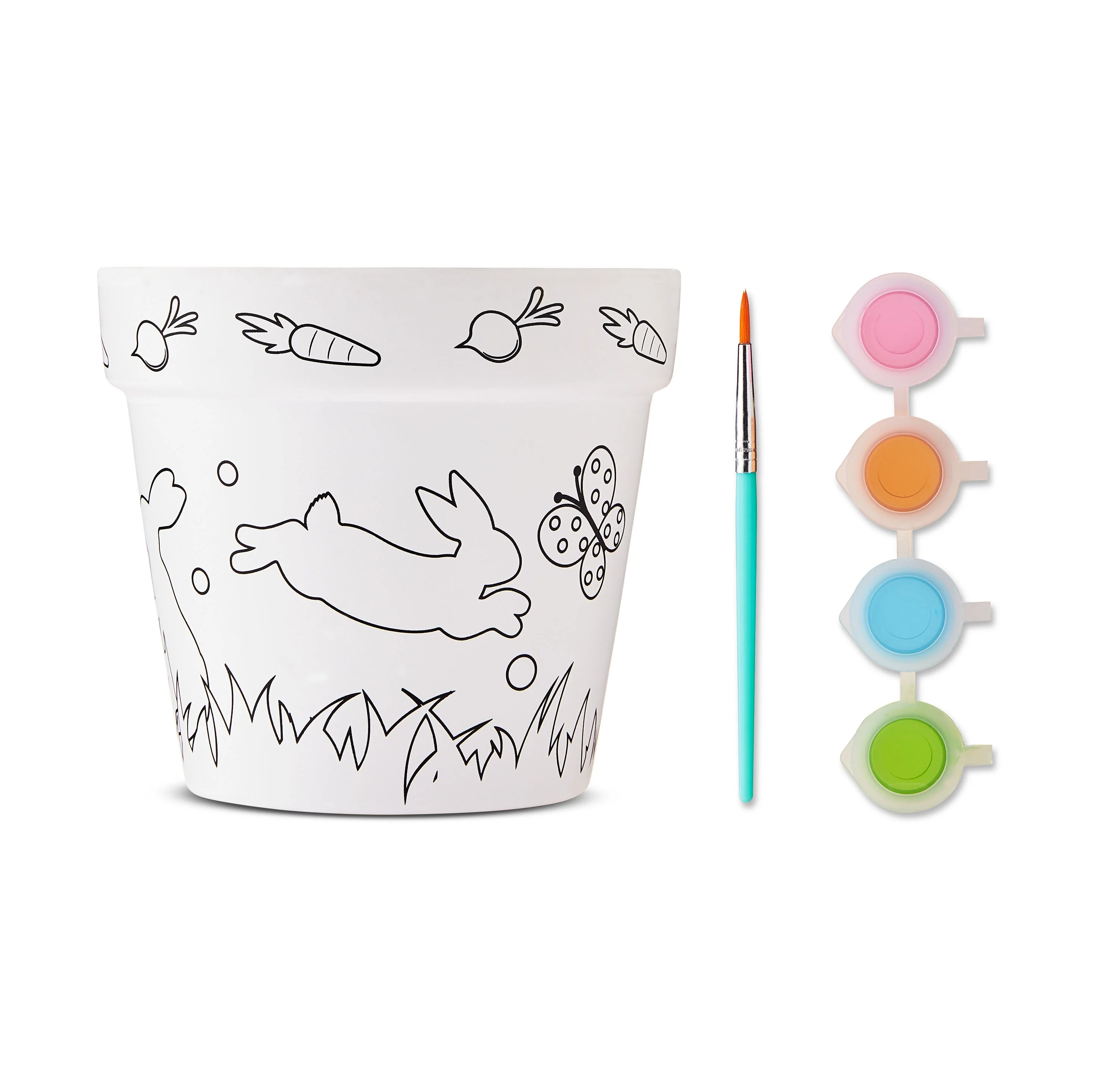 Easter Bunny and Butterflies Paint Your Own Flowerpot Arts & Crafts Kit, by Way To Celebrate | Walmart (US)