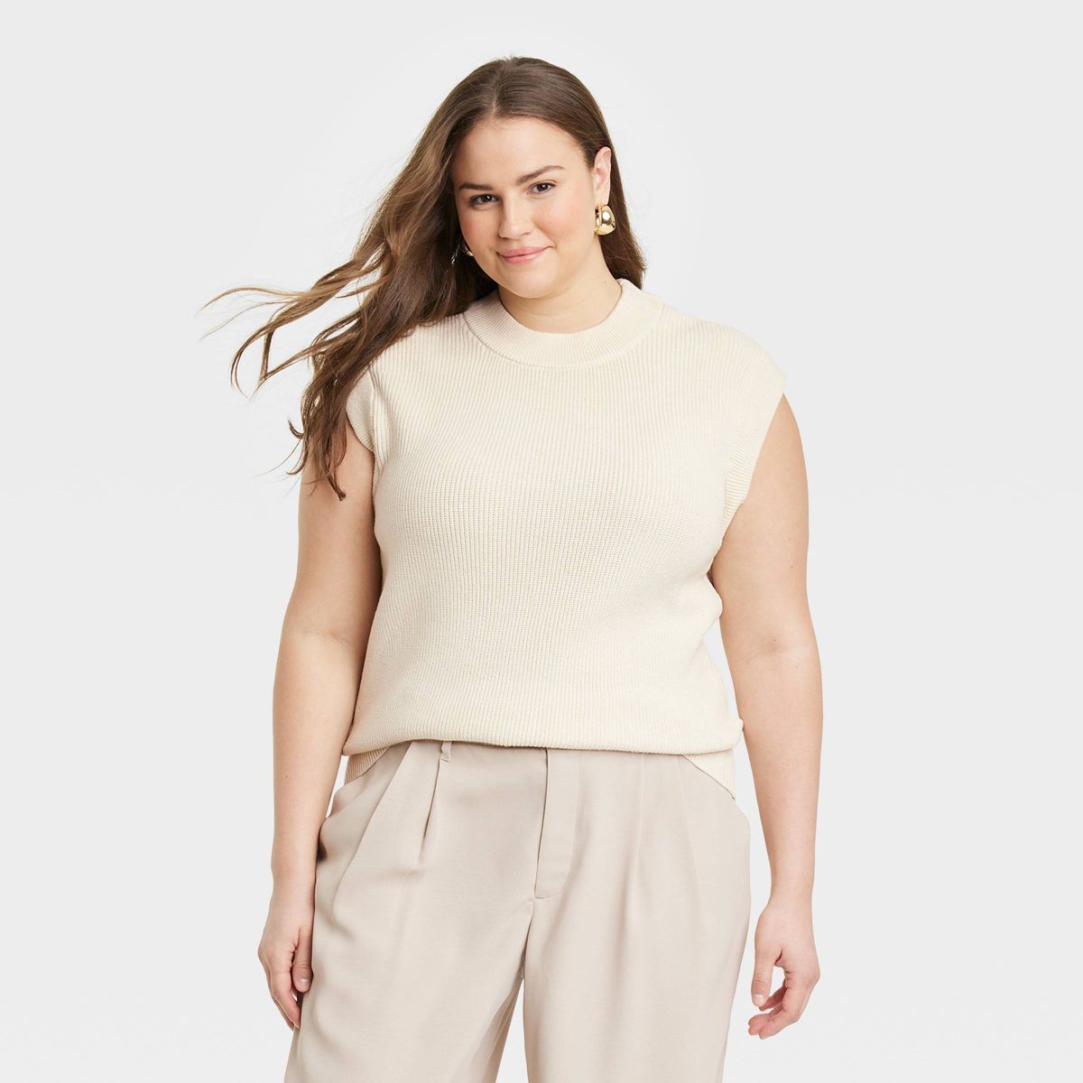 Women's Crewneck Ribbed Sweater Vest - A New Day™ | Target