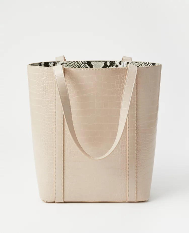 Crocodile Print Tote Bag | Ann Taylor (US)