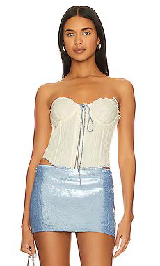 GUIZIO Pintuck Corset in Cream from Revolve.com | Revolve Clothing (Global)