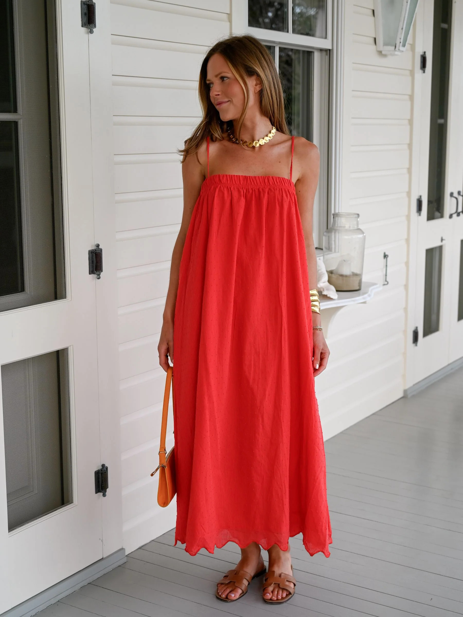 Barrett Maxi - Red Swiss Dot | Darling Loungewear
