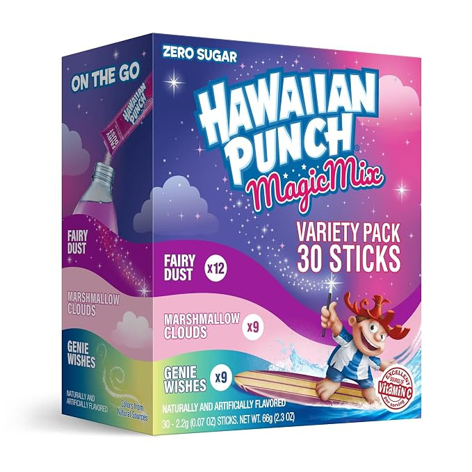 Hawaiian Punch Magic Mix, On-The-Go, Zero Sugar Drink Mix Packets, 30 pack | Amazon (US)
