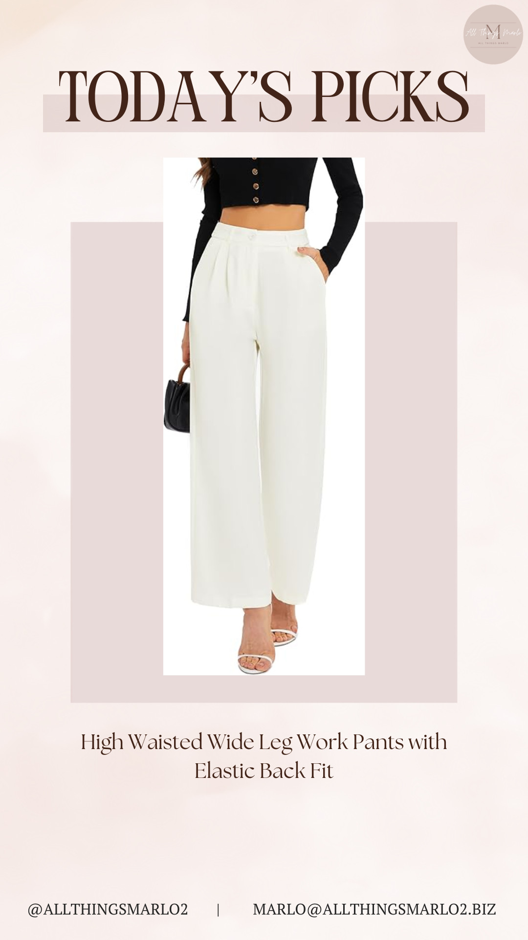 High Waisted Wide Leg Work Pants with Elastic Back Fit 

 #LTKSeasonal #LTKWorkwear #LTKTravel